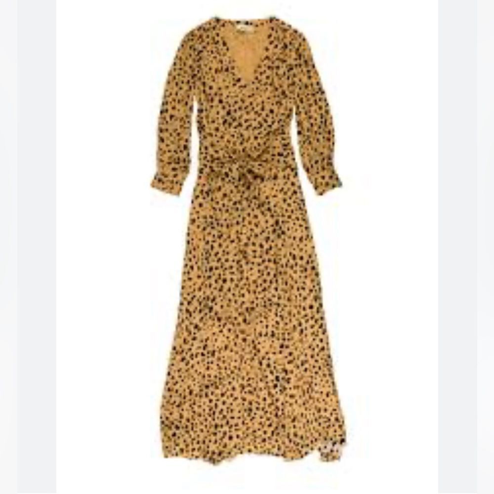Nicholas Tan Leopard Print V-Neck Tie Front Silk … - image 1
